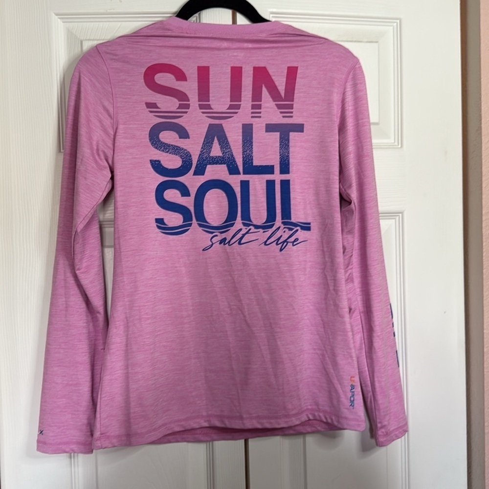Salt Life  Long Sleeve Performance Shirt in Pink and Blue size S - Picture 4 of 6